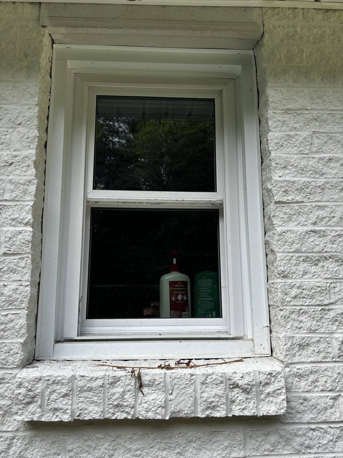 Before — double-hung window and sill