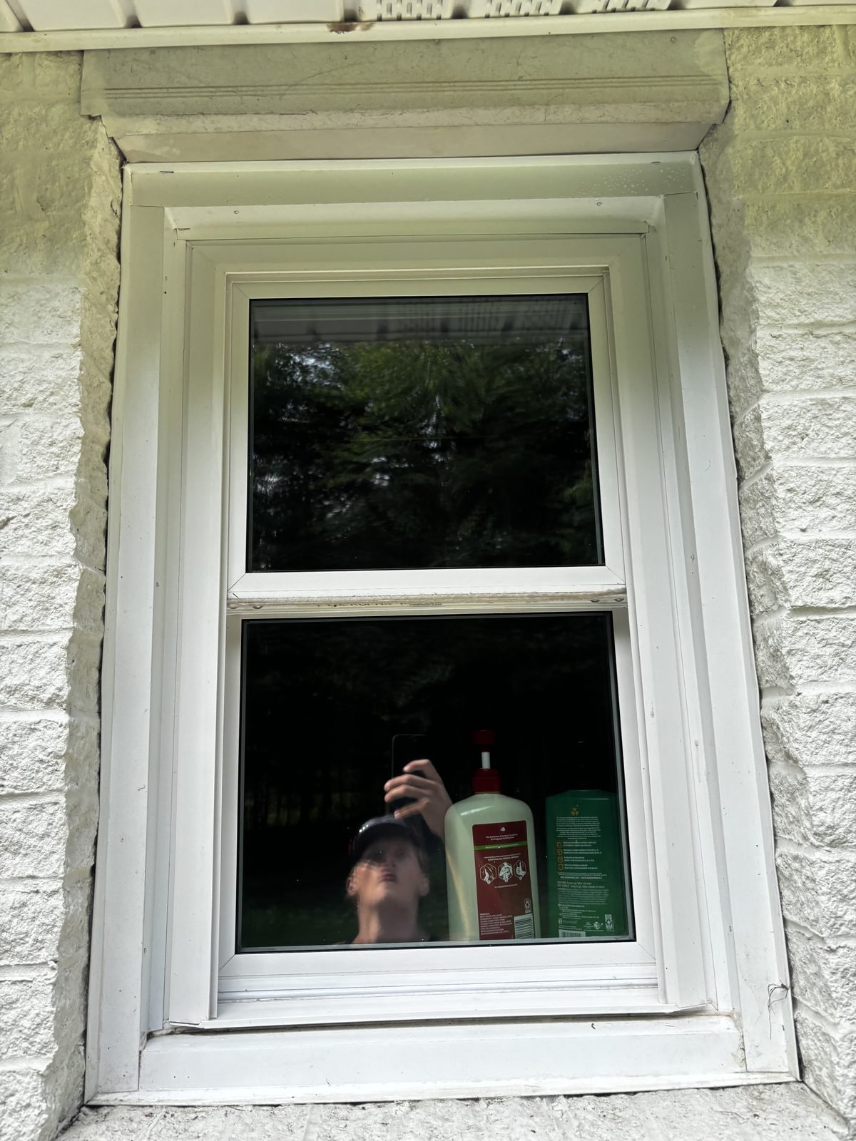 After — double-hung window and sill