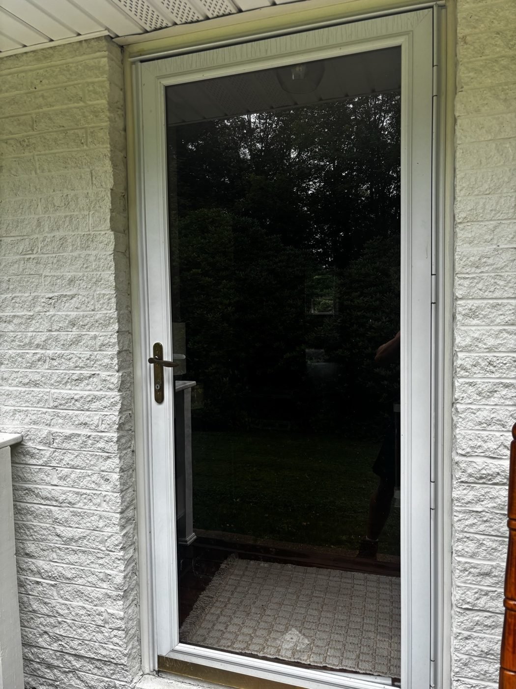 After — full-length glass storm door